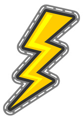 Wall Mural - Yellow lightning patch. Electric energy. Thunderstorm sticker