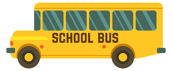 Canvas Print - School bus icon. Yellow passenger transport symbol