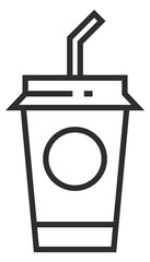 Wall Mural - Plastic cup icon. Takeaway drink with straw symbol