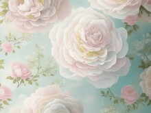 Un Estampado Floral Romántico Y De Ensueño, Con Suaves Tonos Pastel Y Patrones Arremolinados, Representado En Un Estilo De Pintura Al óleo De Inspiración Vintage