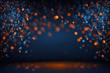 Poster - A blue background with orange defocused. ai generative