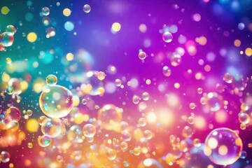Poster - colorful glowing bubbles Abstract background. ai generative