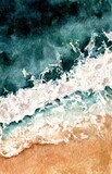 Fototapeta Łazienka - Ocean wave watercolor 