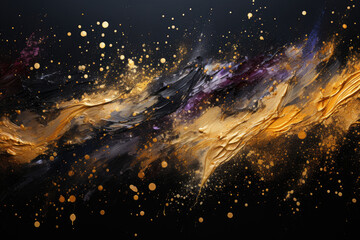 Poster - abstract make up brush strokes on black background
