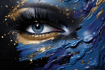 Poster - Eye with abstract make up
