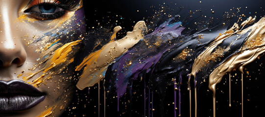 Poster - abstract make up brush strokes background
