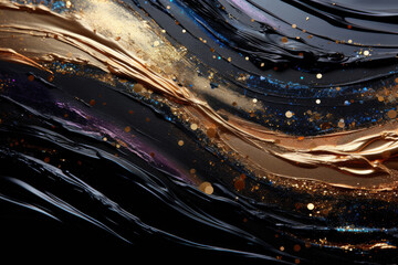 Poster - abstract make up gold painting
