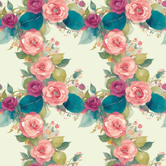  seamless watercolor floral abstract colorful wallpaper