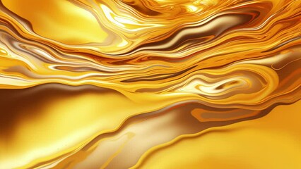 yellow gold cg motion liquid abstract waves form background slow loop
