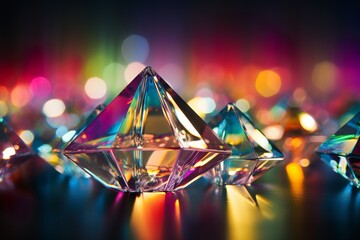 Poster - prism photo effect with refracted lights on the crystal