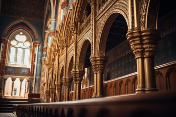 An image of a beautifully designed church, showcasing the intricate architecture and spiritual significance of sacred places