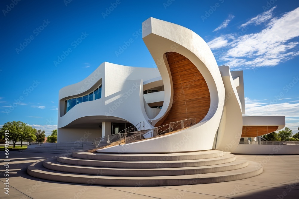 An image of a cultural center's unique architectural structure ...