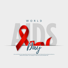 Aids Awareness Red Ribbon. World Aids Day Concept. Creative Vector Illustration