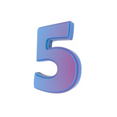 Poster - Blue 3D number 