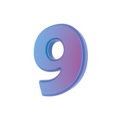Poster - Blue 3D number 