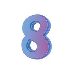 Poster - Blue 3D number 