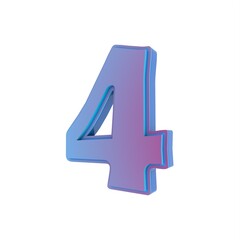 Poster - Blue 3D number 