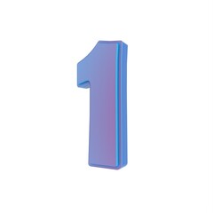 Poster - Blue 3D number 
