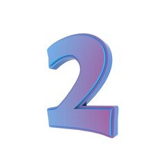 Poster - Blue 3D number 