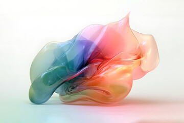 Poster - Colorful glossy liquid wave background. 3D and realistic abstract background. Generative AI