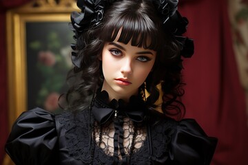 Poster - beautiful young gothic brunette