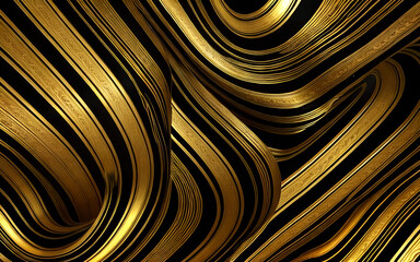  Abstract gold and black Waves Background