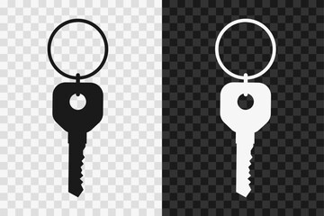 Wall Mural - Key silhouette icon, vector glyph sign. Key symbol isolated on dark and light transparent backgrounds.