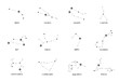 zodiac constellation set. astrological and horoscope symbols. vector images