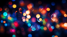 Blurry Confetti, Water Bubbles, Bokeh Lights, Multicolored Blurry Light, Depth Of Field, Abstract  Background, Multicolor, Rainbow, Haze, City Lights, Christmas Light, Soap Bubbles