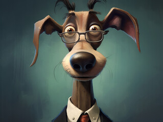 Wall Mural - Cartoon dog in business suit