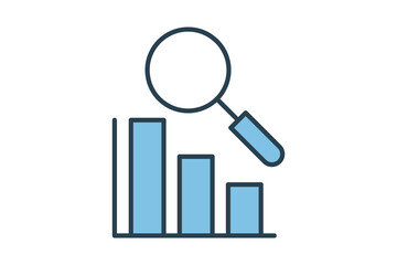 Poster - Analytics icon. icon related to marketing. Flat line icon style. Simple vector design editable