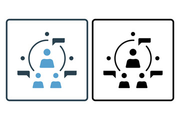 Poster - Networking icon. icon related to marketing. Solid icon style. Simple vector design editable