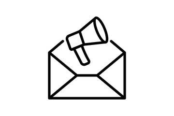 Poster - Email marketing icon. icon related to marketing. Line icon style. Simple vector design editable