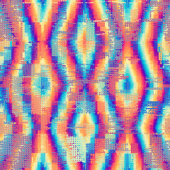 Poster - Vector image with imitation of grunge datamoshing texture. Retro risograph texture.