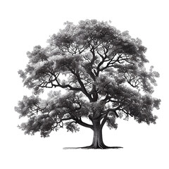 Wall Mural - Big tree on transparent background PNG