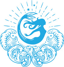 Blue Mermaid Vintage Logo