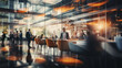 © Milan - Blurry photo of a big modern corporate office with business people