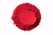 Rich crimson matte eyeshadow powder standing out on a snowy backdrop.