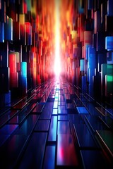 Wall Mural - a long corridor with bright light coming out of it