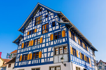 Canvas Print - Dans les rues de Arbon au bord du lac de Constance en Suisse