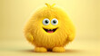 Cute furry yellow monster 3D cartoon character