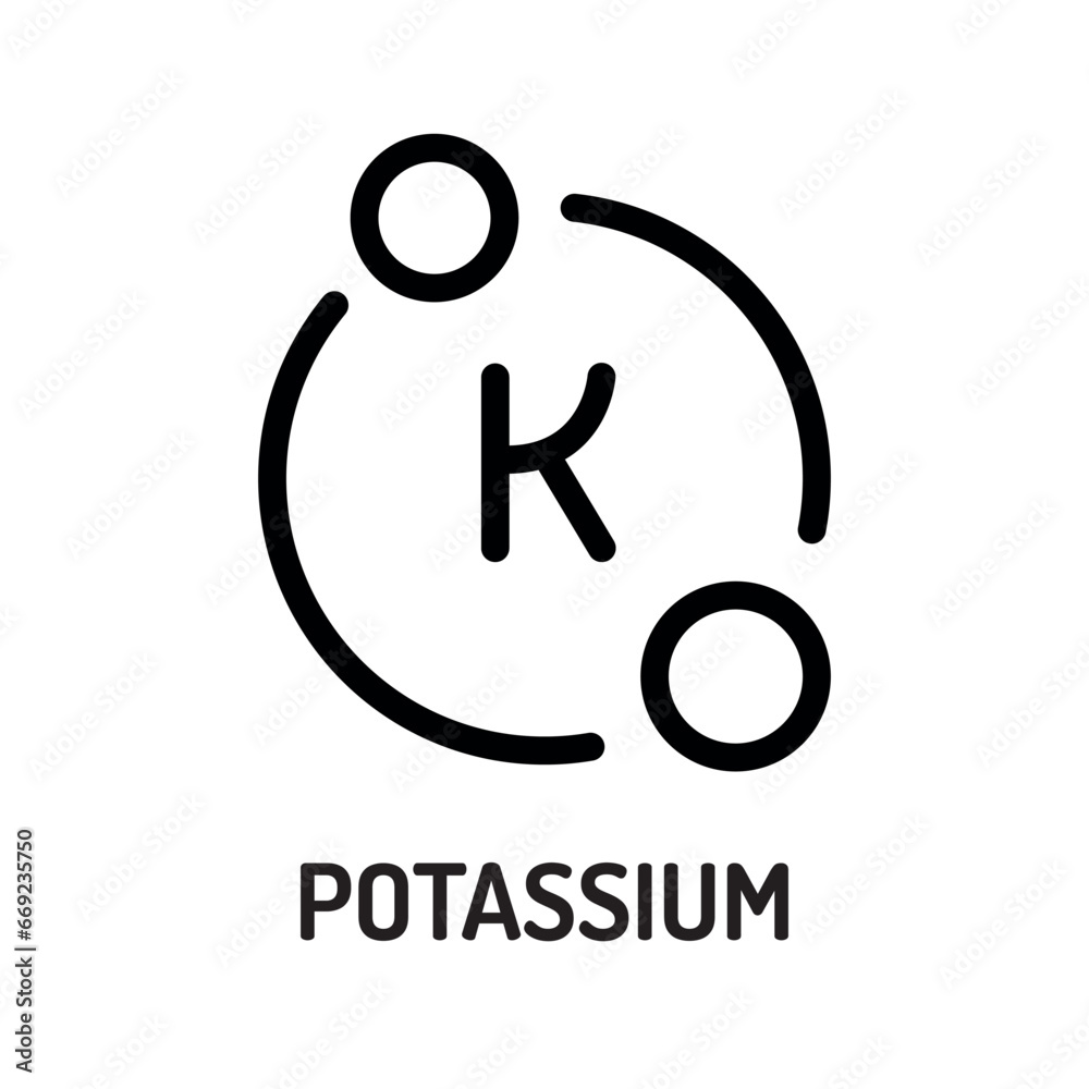 Potassium Plus Sign Potassium line black icon. Nutrition facts. Stock Vector | Adobe Stock