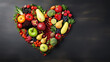copy space, stockphoto, Human heart made of fruits and vegetables. Healthy food concept.
Fresh healthy food for a healthy lifestyle. Copy space available.
