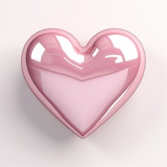 Wall Mural - A pink heart shaped object on a white surface.