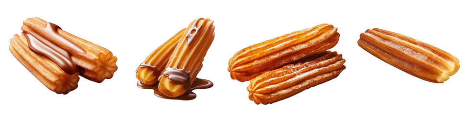 Churro clipart collection, vector, icons isolated on transparent background
