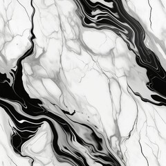 Poster - Black and White Marble Veins Pattern