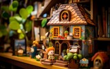 Fototapeta  - Colorful Dollhouse: A Miniature World of Festive Delights
