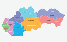 Map Of Administrative Divisions Of Slovakia.