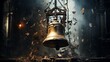 A cracked bell in a church tower, symbolizing a fractured community.