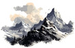 Berge Schnee Vektor  Landschaft Watercolor Mountains Winter